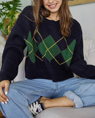 Vintage Argyle Pullover Sweater