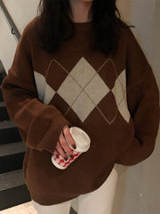 Vintage Argyle Pullover Sweater
