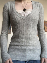 Vintage V Neck Cable Knit Top