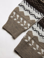 Mixed Jacquard Vintage Pullover Sweater