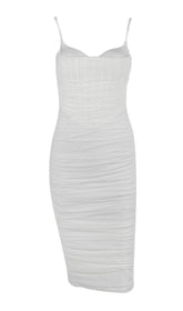 FISHBONE MIDI DRESS IN WHITE