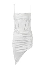 FISHBONE MIDI DRESS IN WHITE