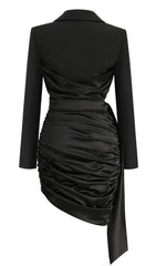 FOLD SUIT MIDI DRESS IN BLACK