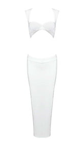 FRONT CUT-OUT BANDAGE TWO-PIECE IN IVORY