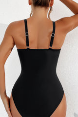 Sheer Mesh Patchwork Lowkey One Piece Swimwear
