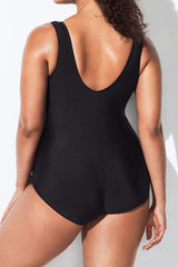 Polka Dot Casual Knotted Layered One Piece Swimwear