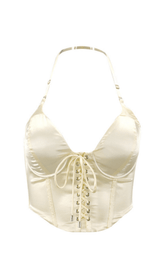 Halter satin camisole top.