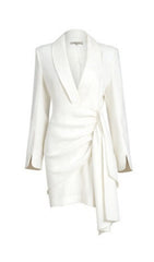 SUIT WRAP DRESS MINI DRESS IN WHITE