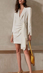 SUIT WRAP DRESS MINI DRESS IN WHITE