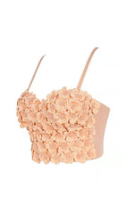 OLSC KHAKAI FLOWER CORSET TOP