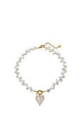 PEARL HEART SHAPED NECKLACE IN WHITE