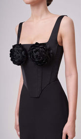 ROSES EMBELISHED CORSET TWO PIECES SET