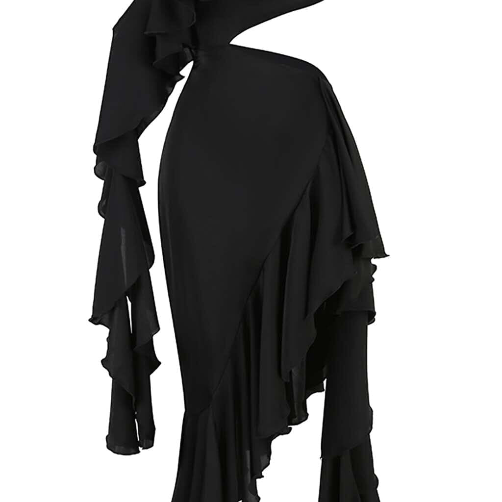 Asymmetrical Ruffle Shirt Dress