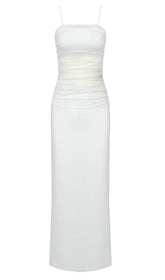 STRAPPY MESH MAXI DRESS IN WHITE