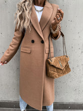 Women's Coats Lapel Button Long Sleeve Long Woolen Coats