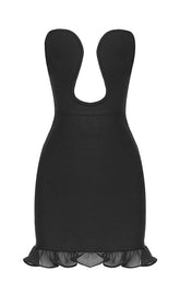 STRAPLESS BANDAGE MINI DRESS IN BLACK
