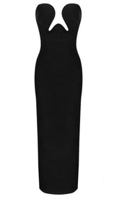 THEODORA BLACK MAXI BANDAGE DRESS