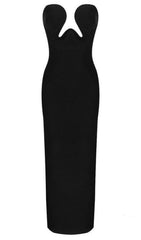 THEODORA BLACK MAXI BANDAGE DRESS