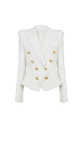 TWEED DOUBLE-BREASTED BUTTON BLAZER& PANT SET