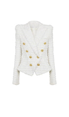 TWEED DOUBLE-BREASTED BUTTON BLAZER& PANT SET