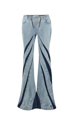 PATCHWORK ZIP DENIM PANTS