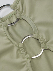 O Ring Cutout Crop Cami Top