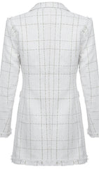 WHITE TEMPERAMENT SUIT DRESS