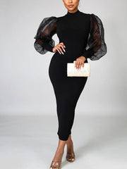 Mesh Long Sleeve Dress