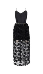 BLACK LACE BEACH SKIRT