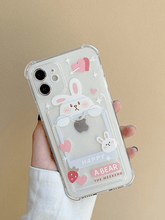 Card Holder Detail Cartoon Pattern Clear Iphone Case