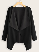 Draped Collar Open Front Coat