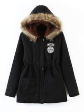 Drawstring Waist Parka Coat