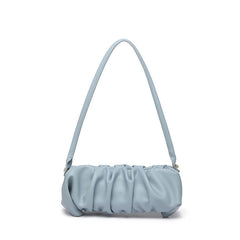 Dynamic Ruched Solid Color Crossbody Shoulder Bag - Blue