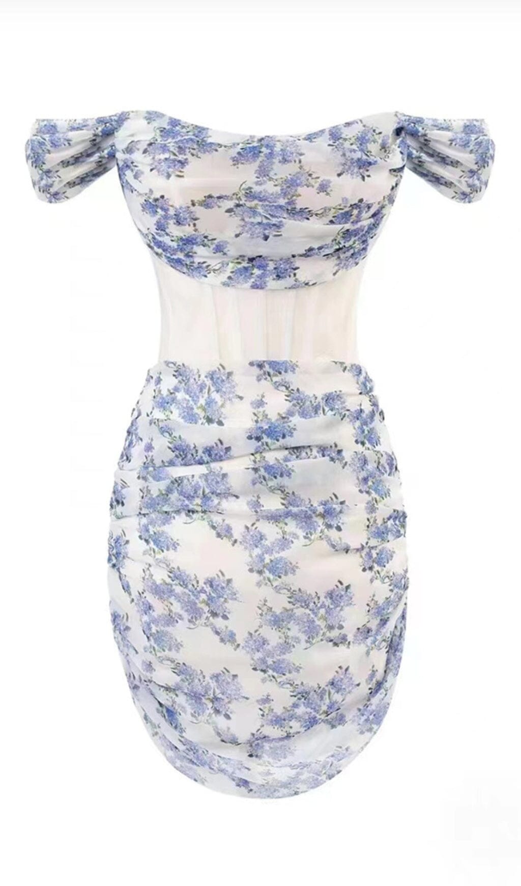 FLORAL -PRINT CORSET MINI DRESS IN LILAC FLOWERS – Aesvs