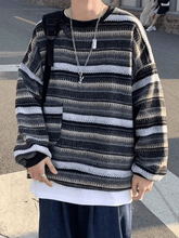 Men's Pocket Striped Knit Sweater