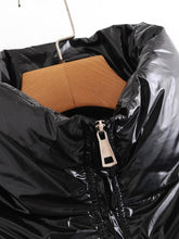 Number Patched Zip Up Puffer Jacket