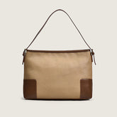 Office Style Color Buckle Trim Tote Bag - Brown