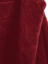 Open Front Solid Hooded Teddy Coat