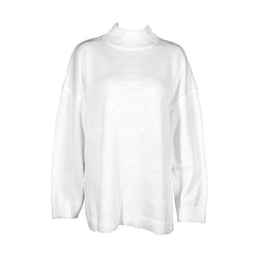 Mock Neck Long Sleeve Sweater - White