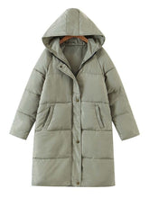 Single Breasted Hooded Puffer Coat
