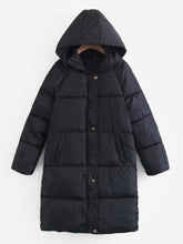 Single Breasted Hooded Puffer Coat
