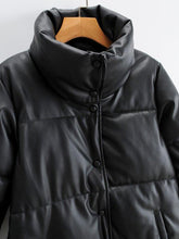 Snap Button Front Puffer Coat