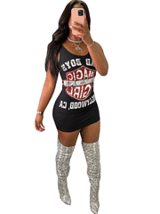 Fashion Sleeveless Printed Mini Dress