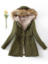 Teddy Lined Drawstring Parka Coat