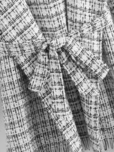 Waterfall Collar Self Belted Raw Trim Tweed Hooded Coat