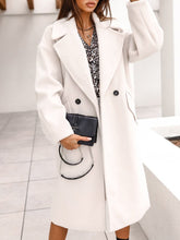 Women's Coats Double-Breasted Suit Collar Long Woolen Coat