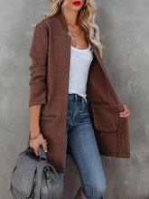 Women's Coats Fashion Long Sleeve Zip Pocket Cardigan Coat