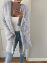 Women's Coats Furry Long Sleeve Pocket Mid-Length Coat