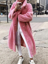 Women's Coats Lapel Button-Breasted Woolen Long Coat