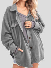 Women's Coats Lapel Fleece Buttoned Pocket Shirt Coat